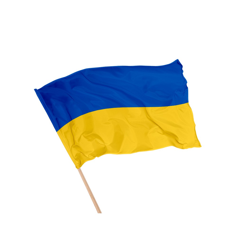 Drapeau de l'Ukraine sur hampe