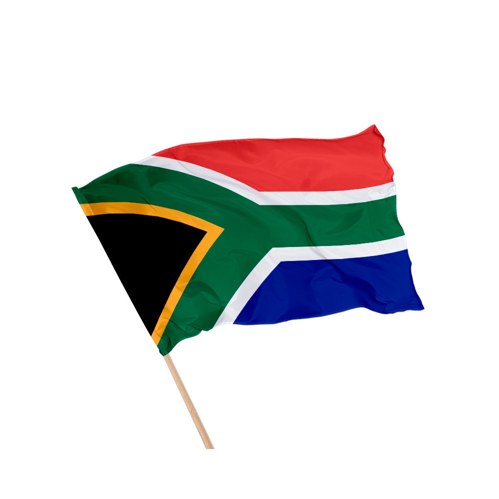 Drapeau de l'Afrique du Sud sur hampe