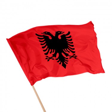 Drapeau de l'Albanie sur hampe