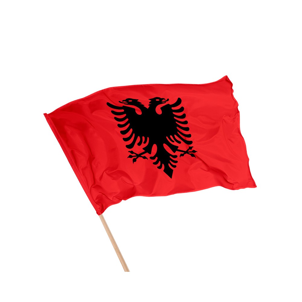 Drapeau de l'Albanie sur hampe