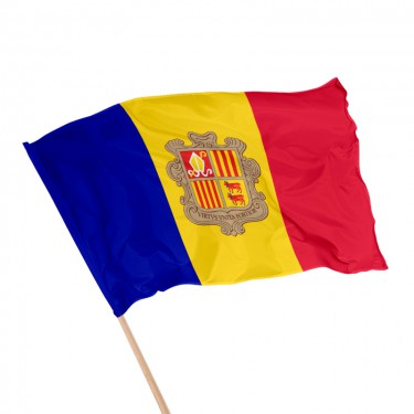 Drapeau de l'Andorre sur hampe