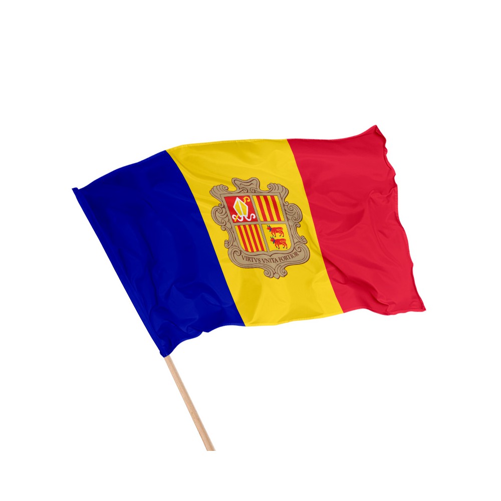 Drapeau de l'Andorre sur hampe