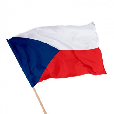 Drapeau de la République Tchèque sur hampe
