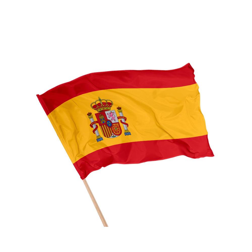 Drapeau Espagne sur Hampe à agiter - 5 tailles disponibles