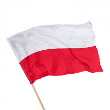 Drapeau de la Pologne sur hampe