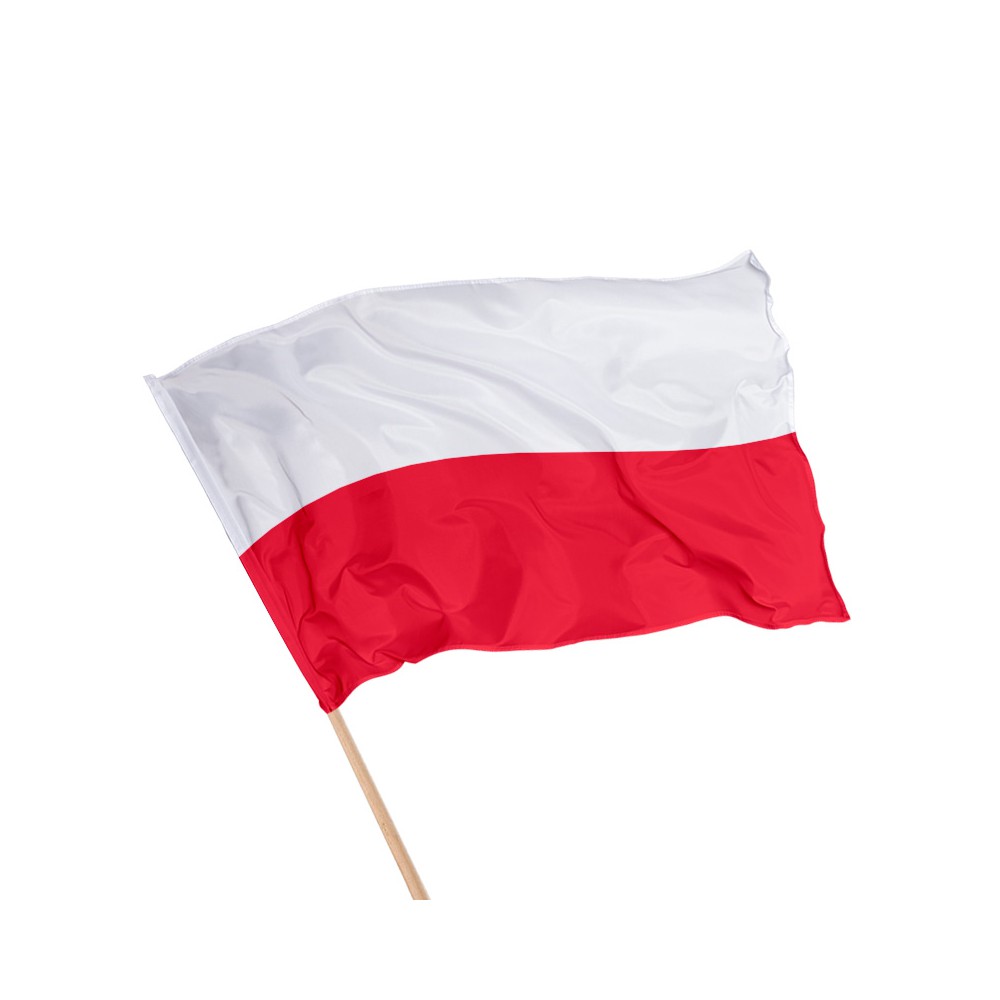Drapeau de la Pologne sur hampe