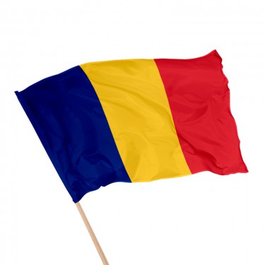 Drapeau de la Roumanie sur hampe
