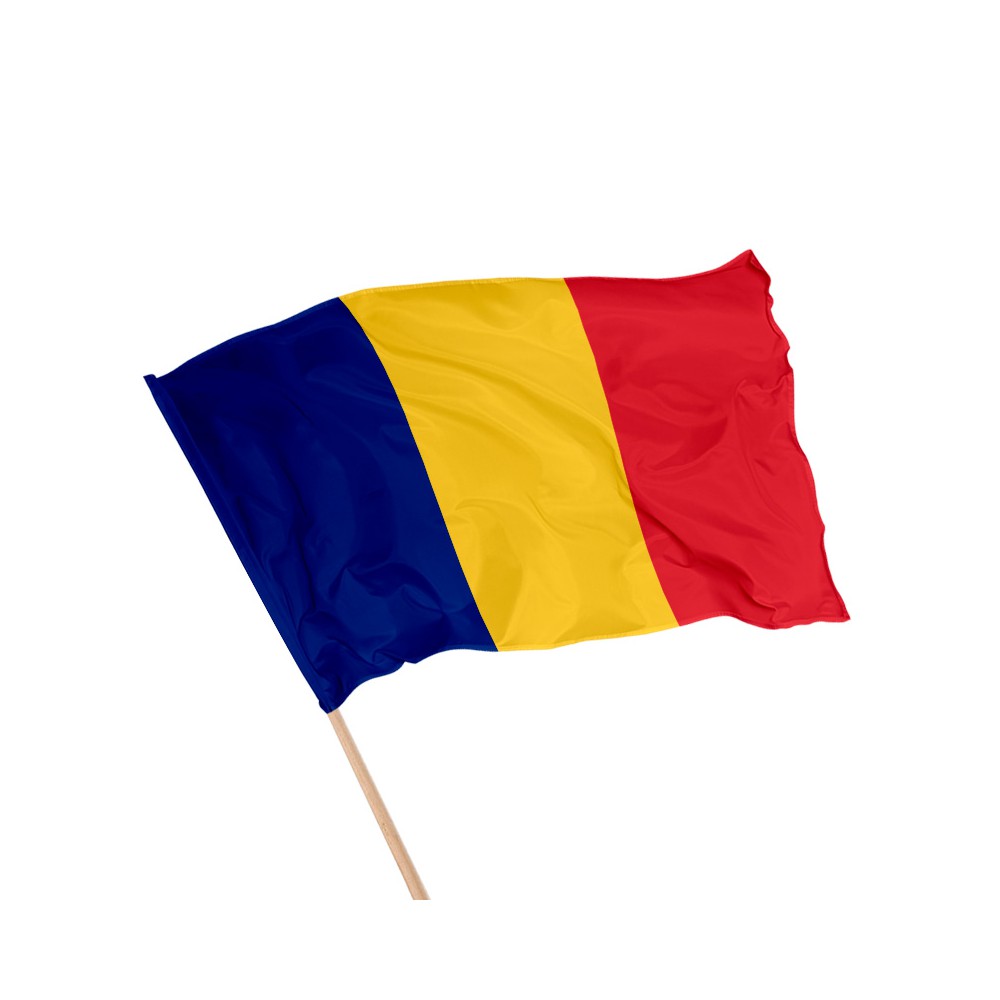 Drapeau de la Roumanie sur hampe