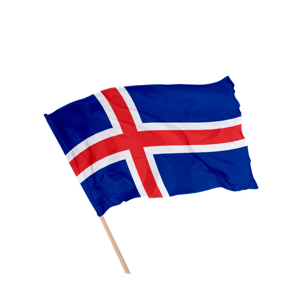 Drapeau de l'Islande sur hampe