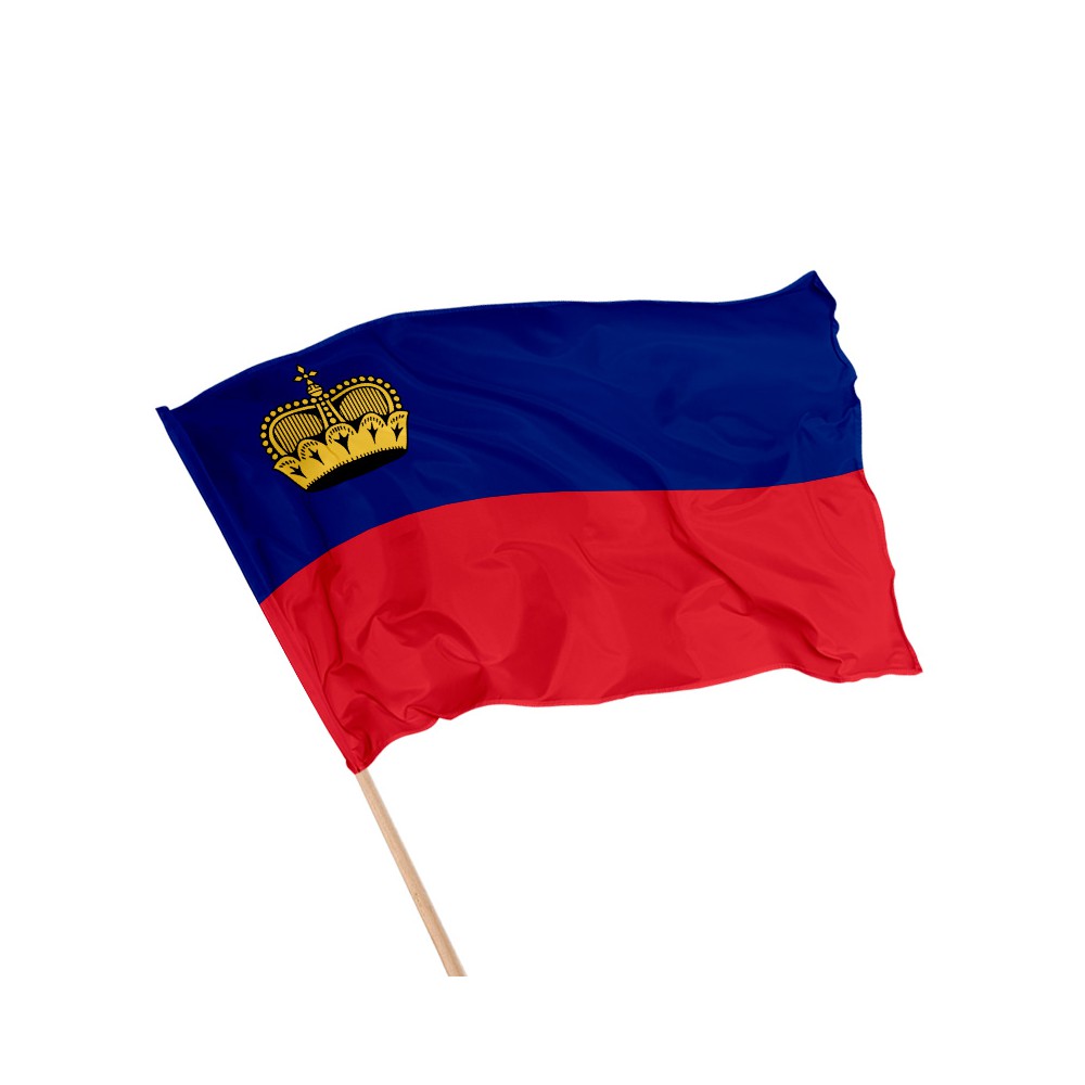 Drapeau du Liechtenstein sur hampe