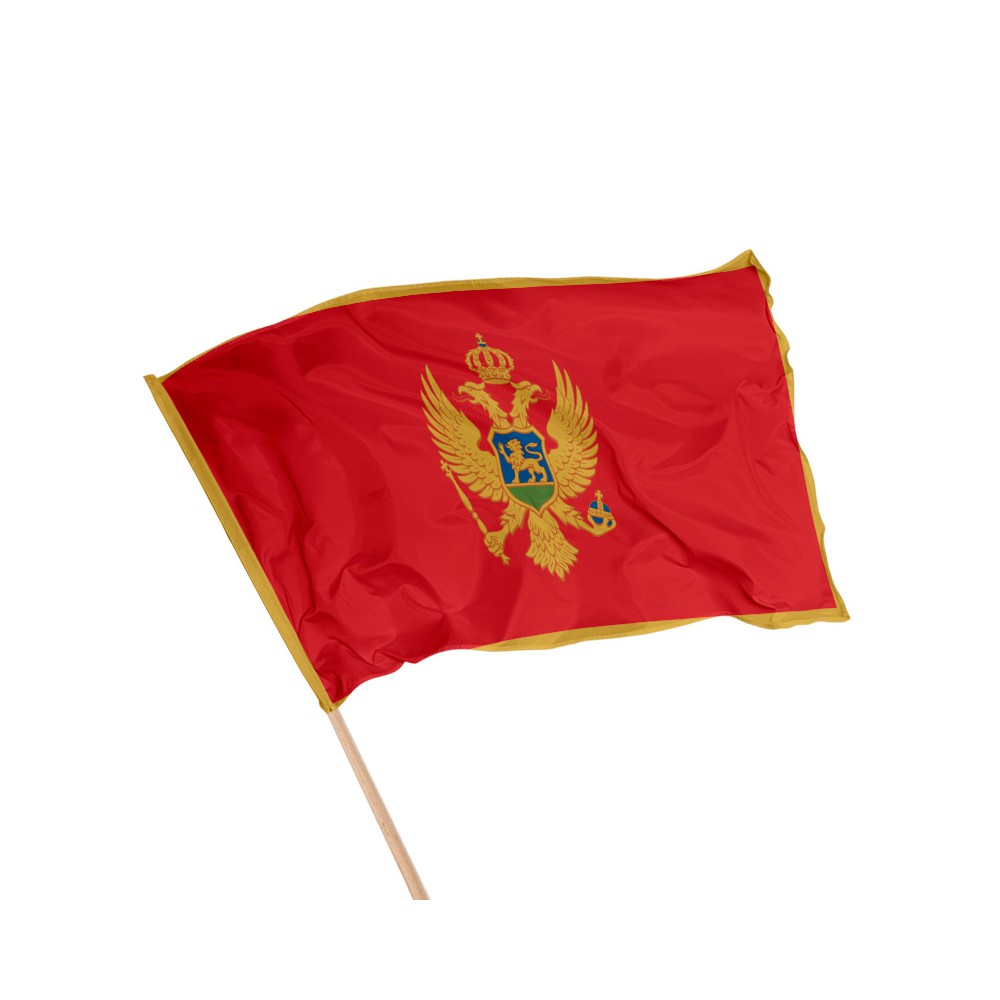 Drapeau du Monténégro sur hampe