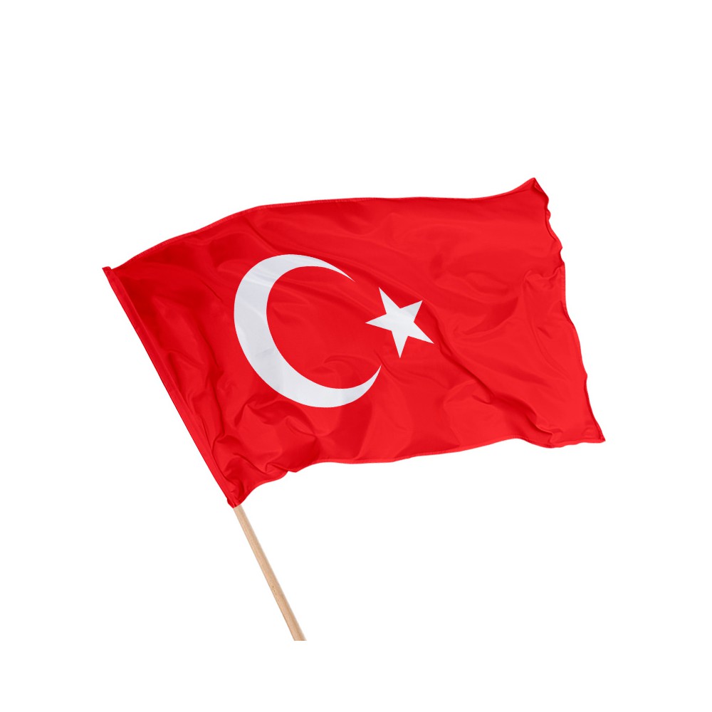 Drapeau Turquie sur Hampe à agiter - 5 tailles disponibles