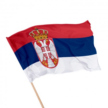 Drapeau de la Serbie sur hampe