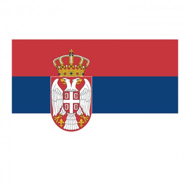 Drapeau de la Serbie sur hampe