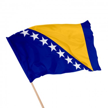 Drapeau de la Bosnie-Herzégovine sur hampe