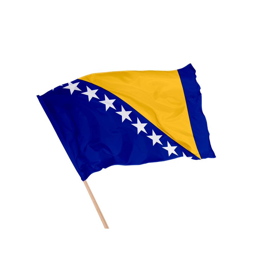 Drapeau de la Bosnie-Herzégovine sur hampe