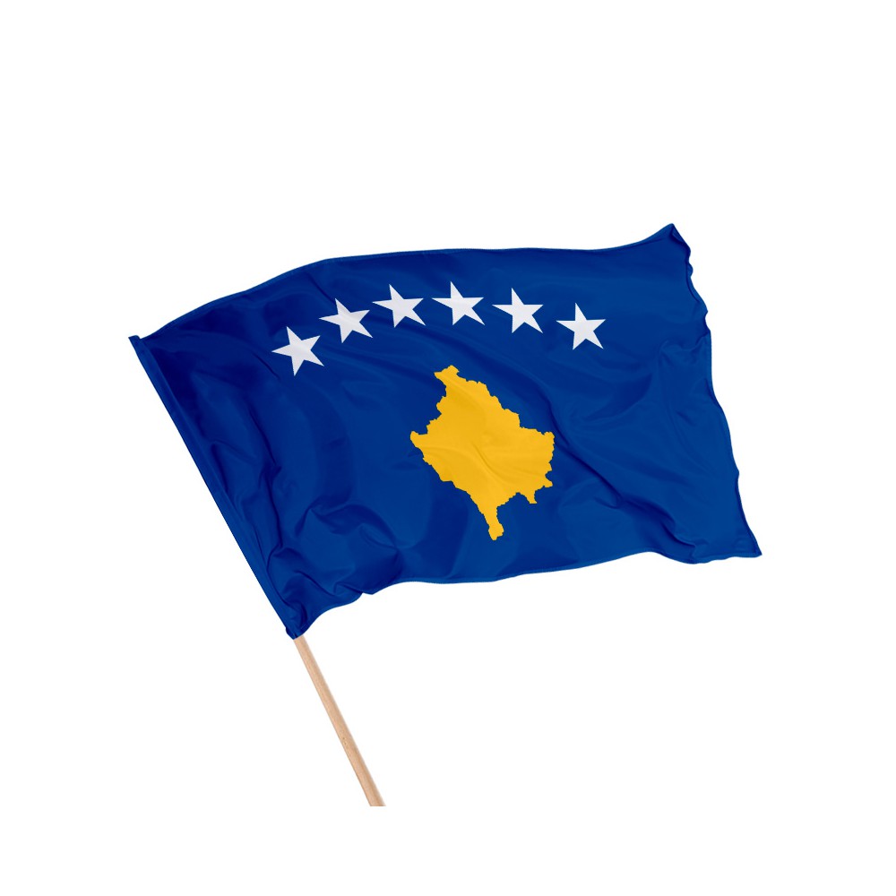 Drapeau du Kosovo sur hampe