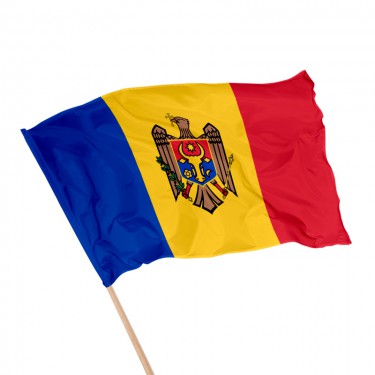 Drapeau de la Moldavie sur hampe