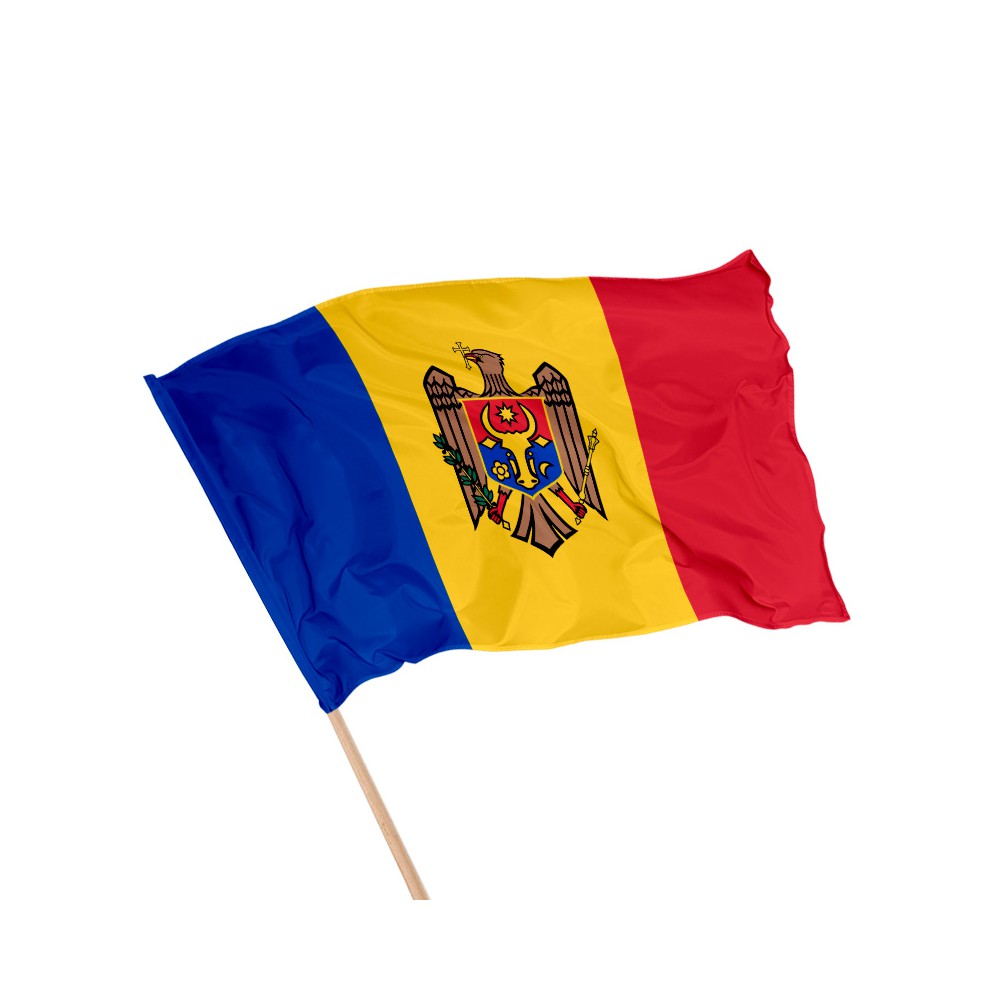 Drapeau de la Moldavie sur hampe