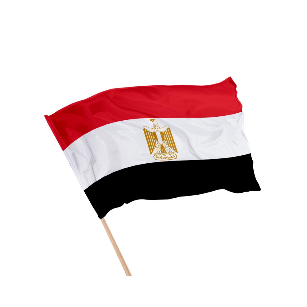 Drapeau de l'Egypte sur hampe