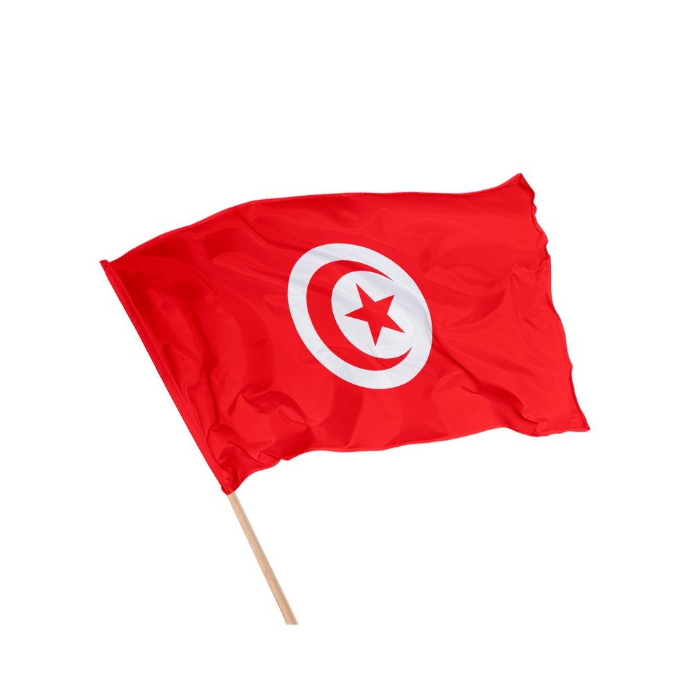 Drapeau de la Tunisie sur hampe