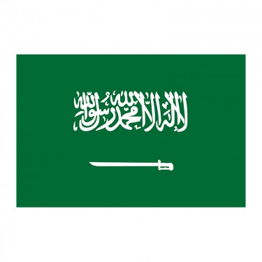 Drapeau de l'Arabie Saoudite sur hampe