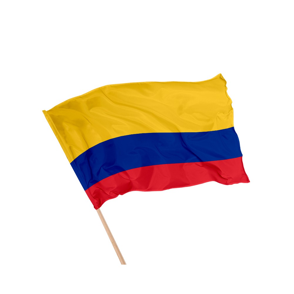 Drapeau de la Colombie sur hampe