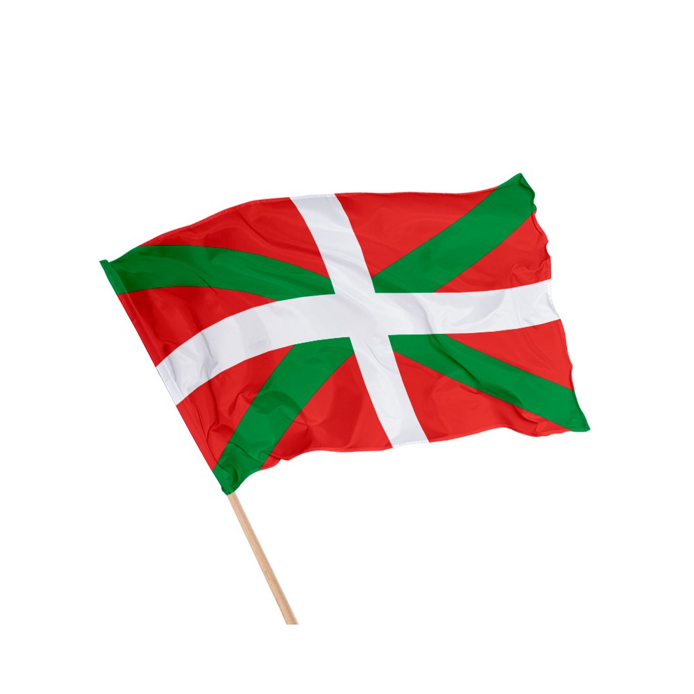 Drapeau Pays Basque sur Hampe à agiter - 5 tailles disponibles