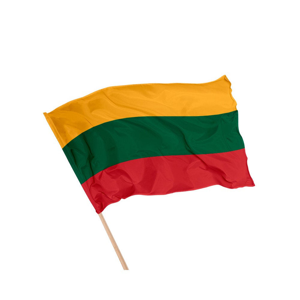 Drapeau de la Lituanie sur hampe