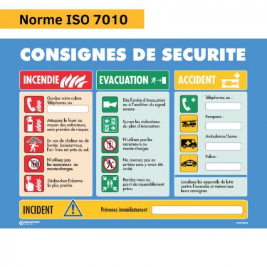 Panneau Consignes de sécurité Iso 7010