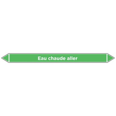 Marqueur de tuyauterie Eau chaude aller