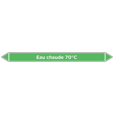 Marqueur de tuyauterie Eau chaude 70°C