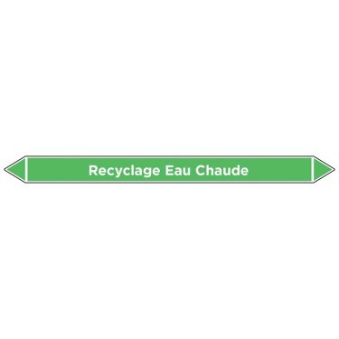Marqueur de tuyauterie Recyclage Eau Chaude