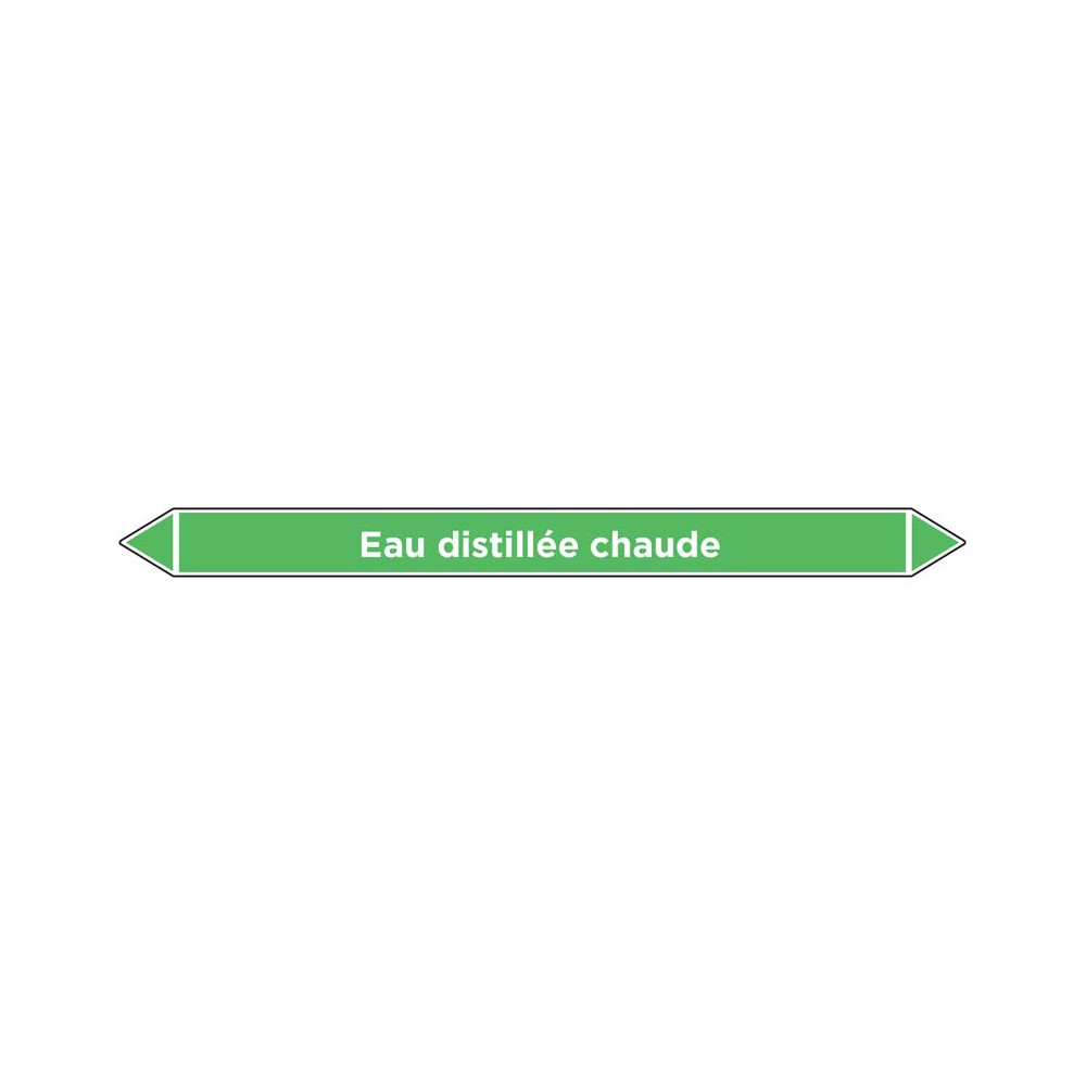 Marqueur de tuyauterie Eau distillée chaude