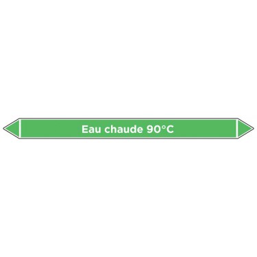 Marqueur de tuyauterie Eau chaude 90°C