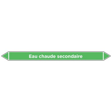 Marqueur de tuyauterie Eau chaude secondaire