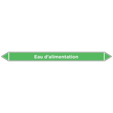 Marqueur de tuyauterie Eau d'alimentation