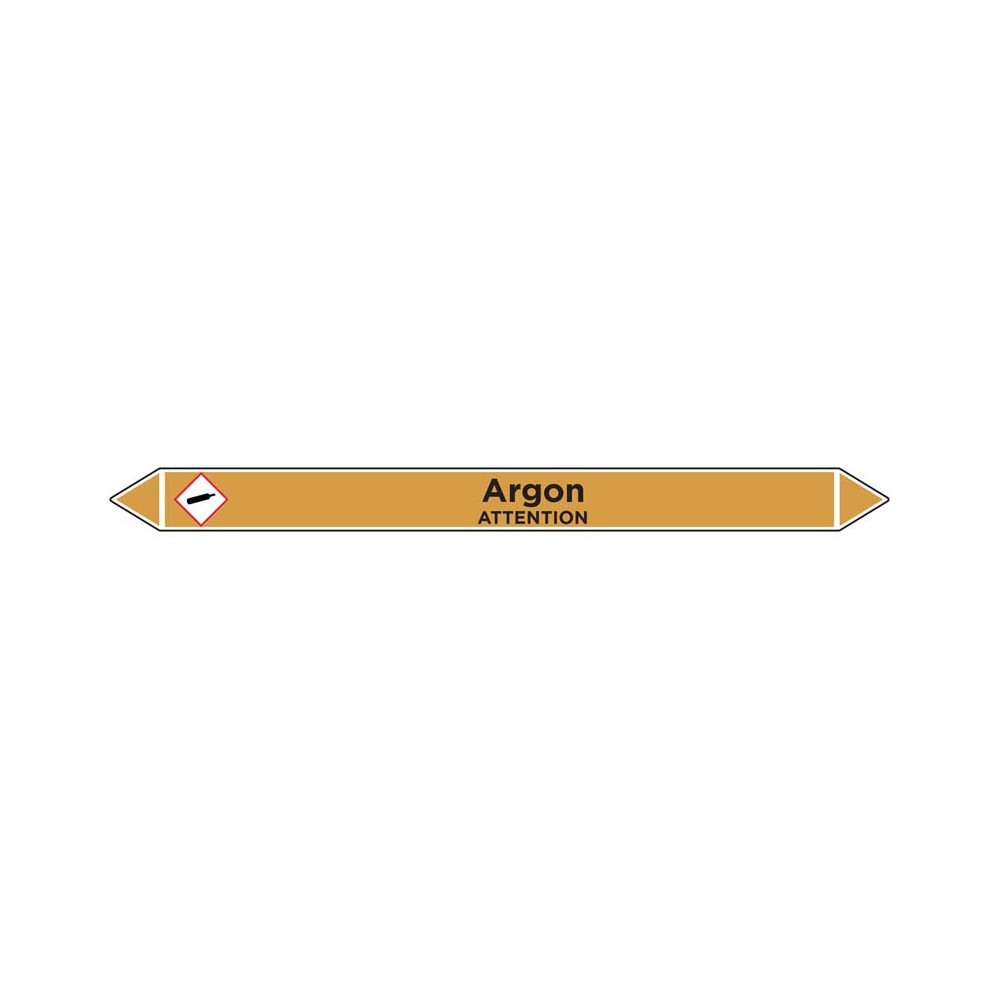 Marqueur de tuyauterie Argon Jaune - 4 tailles