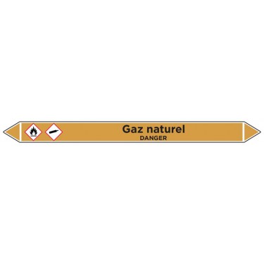 Marqueur de tuyauterie Gaz naturel