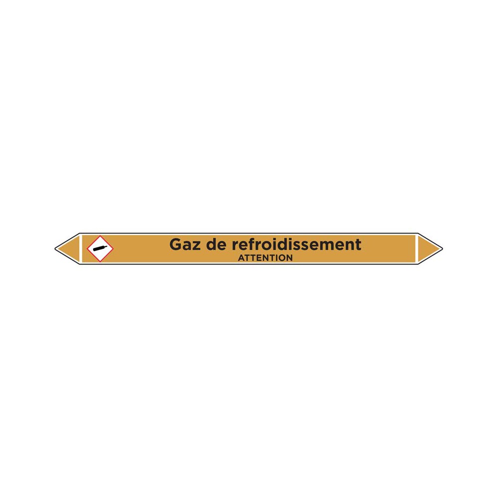 Marqueur de tuyauterie Gaz de refroidissement Marqueur de tuyauterie Gaz de refroidissement