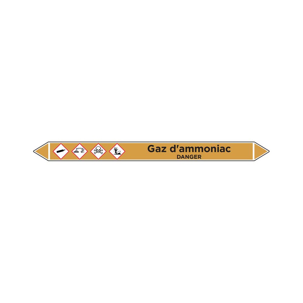 Marqueur de tuyauterie Gaz d'ammoniac