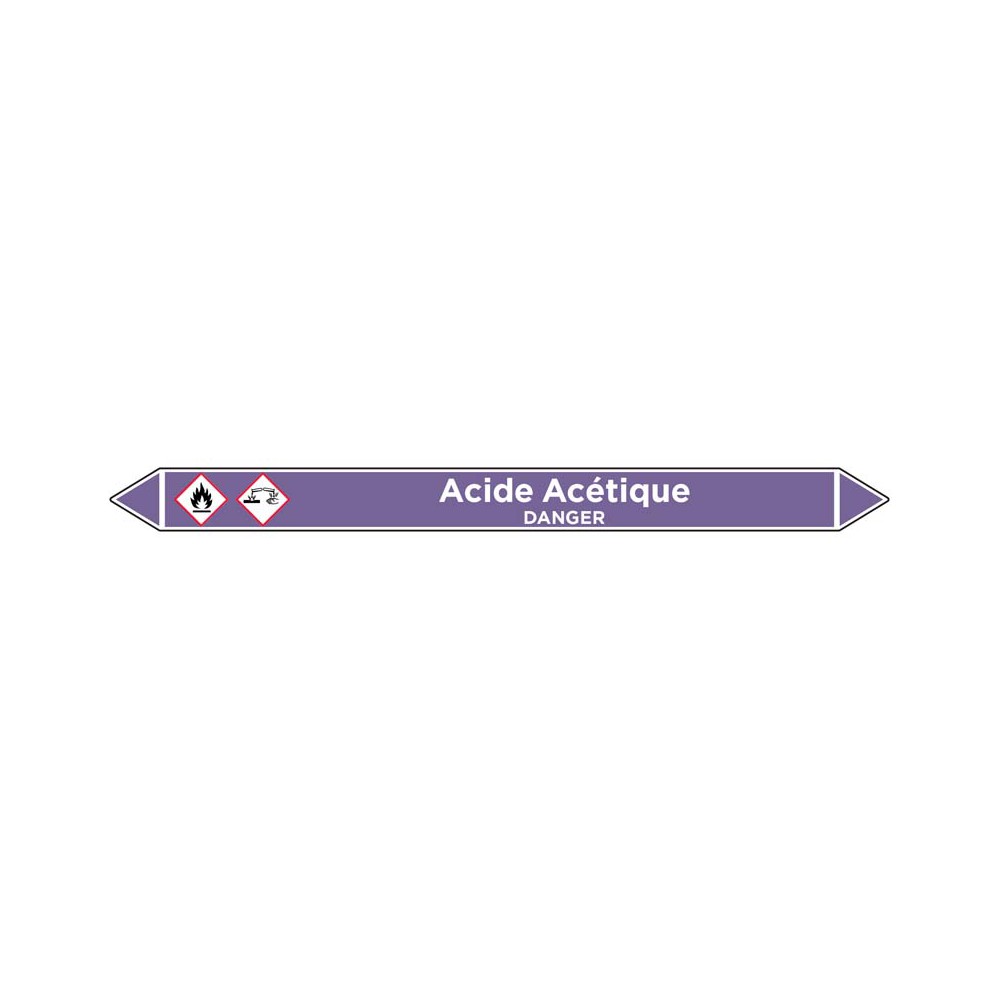 Marqueur de tuyauterie Acide Acétique Marqueur de tuyauterie Acide Acétique