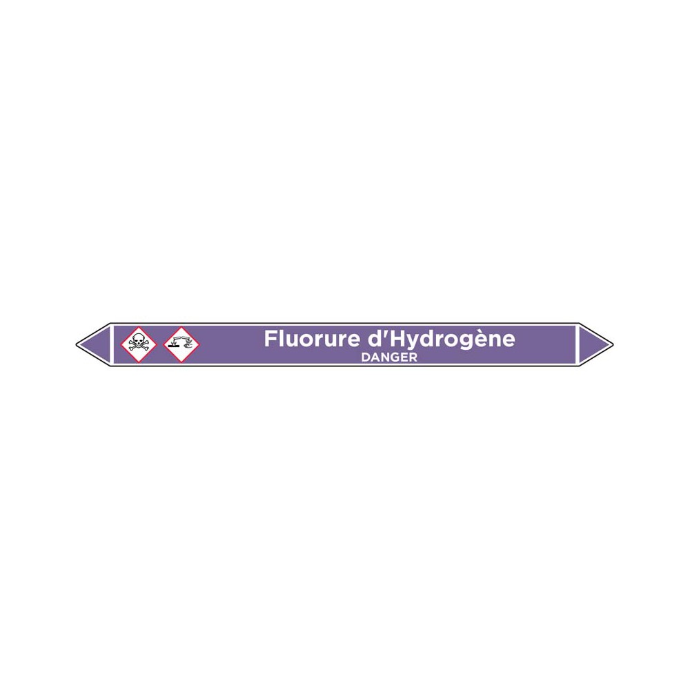 Marqueur de tuyauterie Fluorure d'Hydrogène Marqueur de tuyauterie Fluorure d'Hydrogène