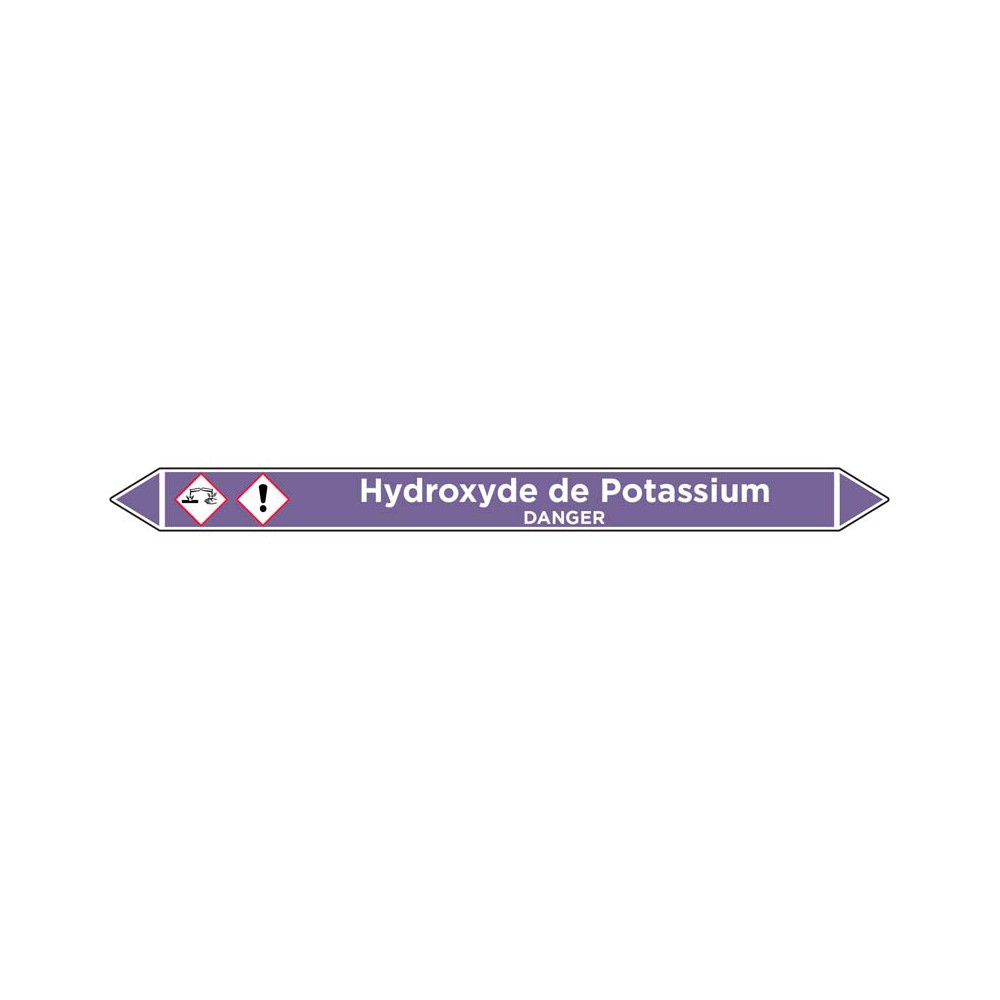 Marqueur de tuyauterie Hydroxyde de Potassium Marqueur de tuyauterie Hydroxyde de Potassium