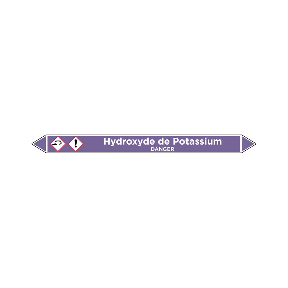 Marqueur de tuyauterie Hydroxyde de Potassium