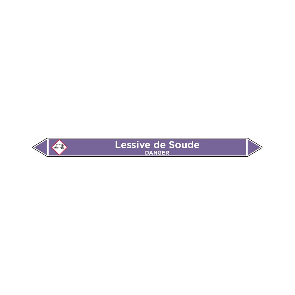 Marqueur de tuyauterie Lessive de Soude Violet - 4 tailles