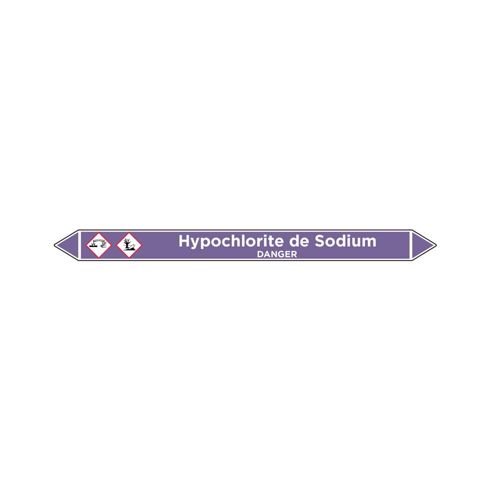 Marqueur de tuyauterie Hypochlorite de Sodium