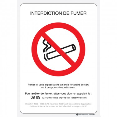 Panneau Interdiction de fumer officiel