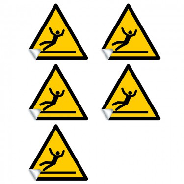 Autocollants Danger Surface Glissante W011 - ISO 7010