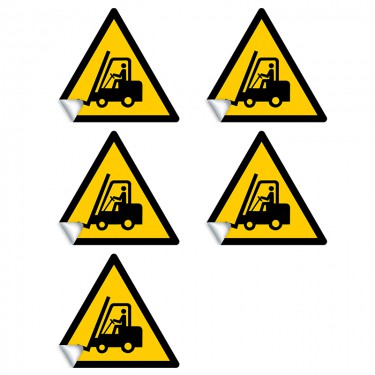 Autocollants Danger Chariots élévateurs à fourche et autres véhicules industriels W014 - ISO 7010